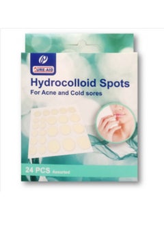 Cure aid Hydrocolloid Spot Treatment for Acne and Cold Sores 24 Pieces Assorted  - Image 1