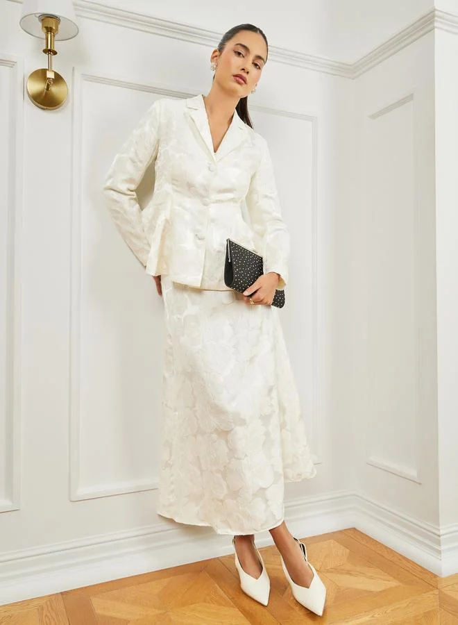 ستايلي بليزر بيبلوم جاكارد بأزرار