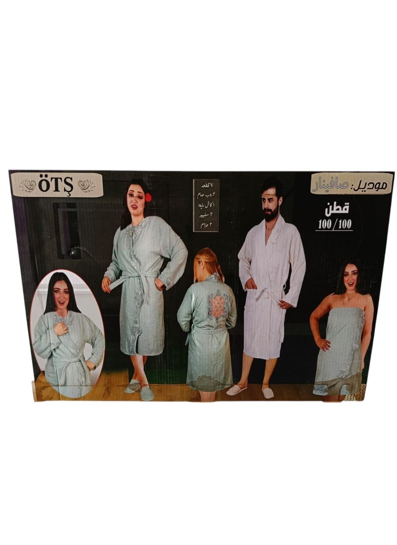 أوتس طقم بٌرنس حمام قطن مصري _ 7 قطع  - Image 1