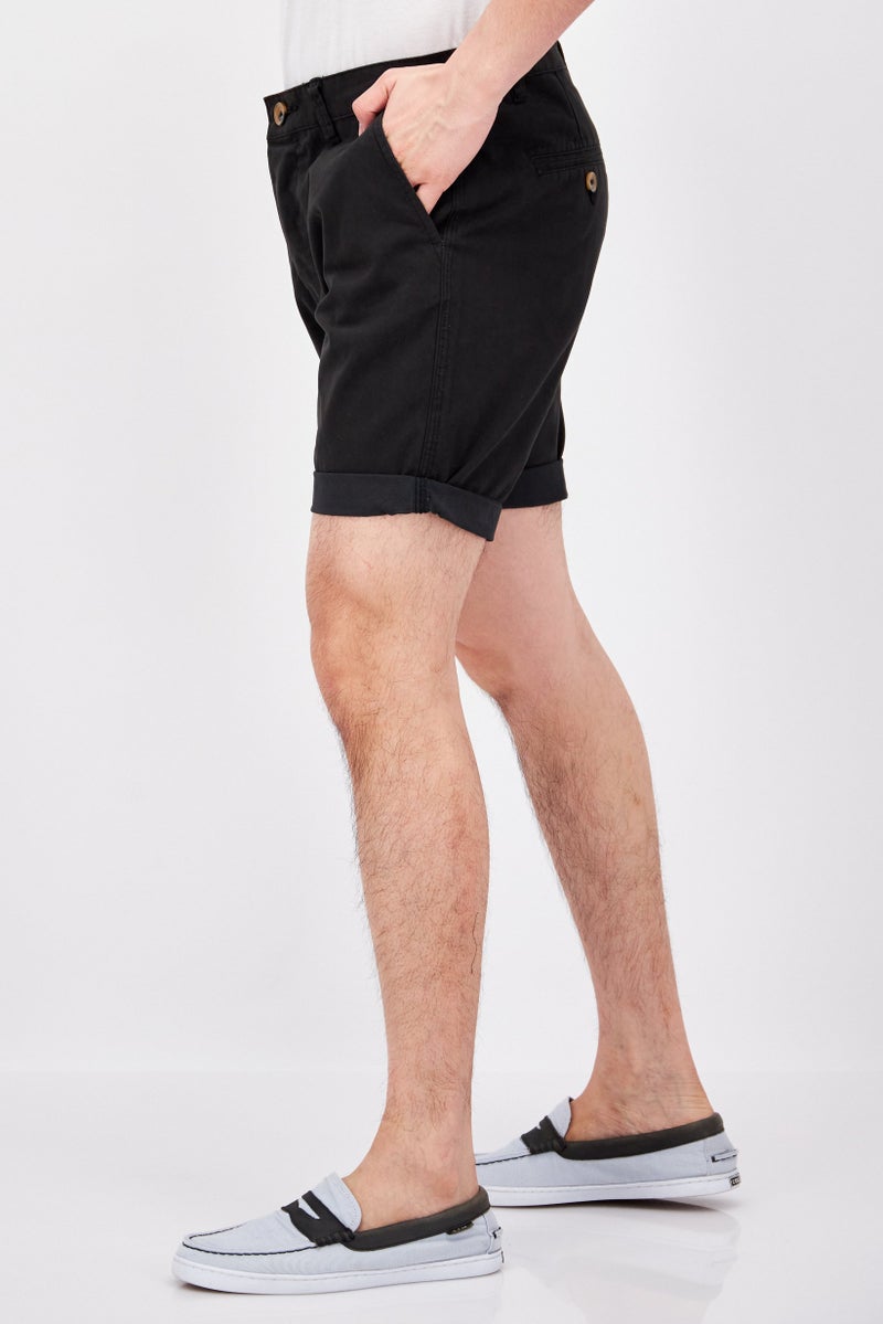 Threadbare Men Solid Chino Shorts, Black - Image 4