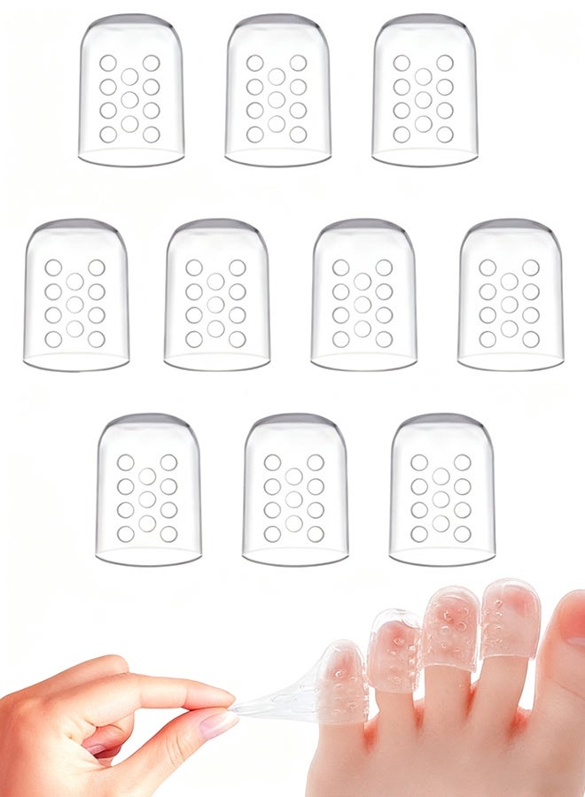 10PCS Silicone Anti-Friction Toe Protector, Silicone Toe Protectors, Gel Toe Protectors, Breathable Little Toe Covers, Blisters, Calluses, and Corns Protection. - Image 1