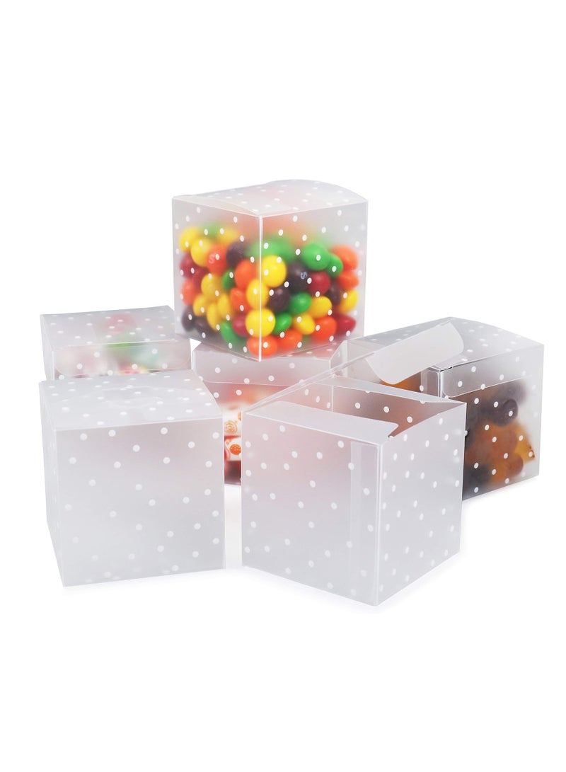 Generic 30PCS Dots Clear Cube Wedding Party Favour Boxes PVC Transparent Square Small Gift Boxes for Candy, Sweets, Chocolate, Item Storage Display  - Image 1