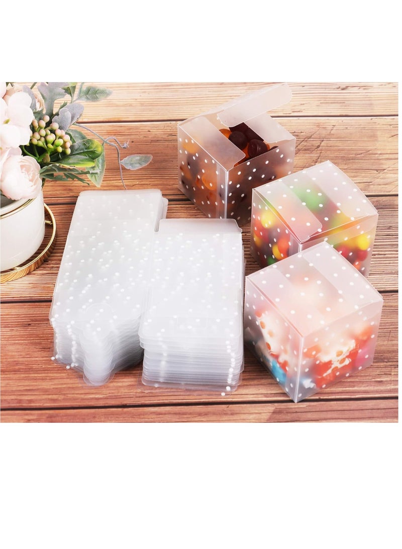 Generic 30PCS Dots Clear Cube Wedding Party Favour Boxes PVC Transparent Square Small Gift Boxes for Candy, Sweets, Chocolate, Item Storage Display  - Image 4