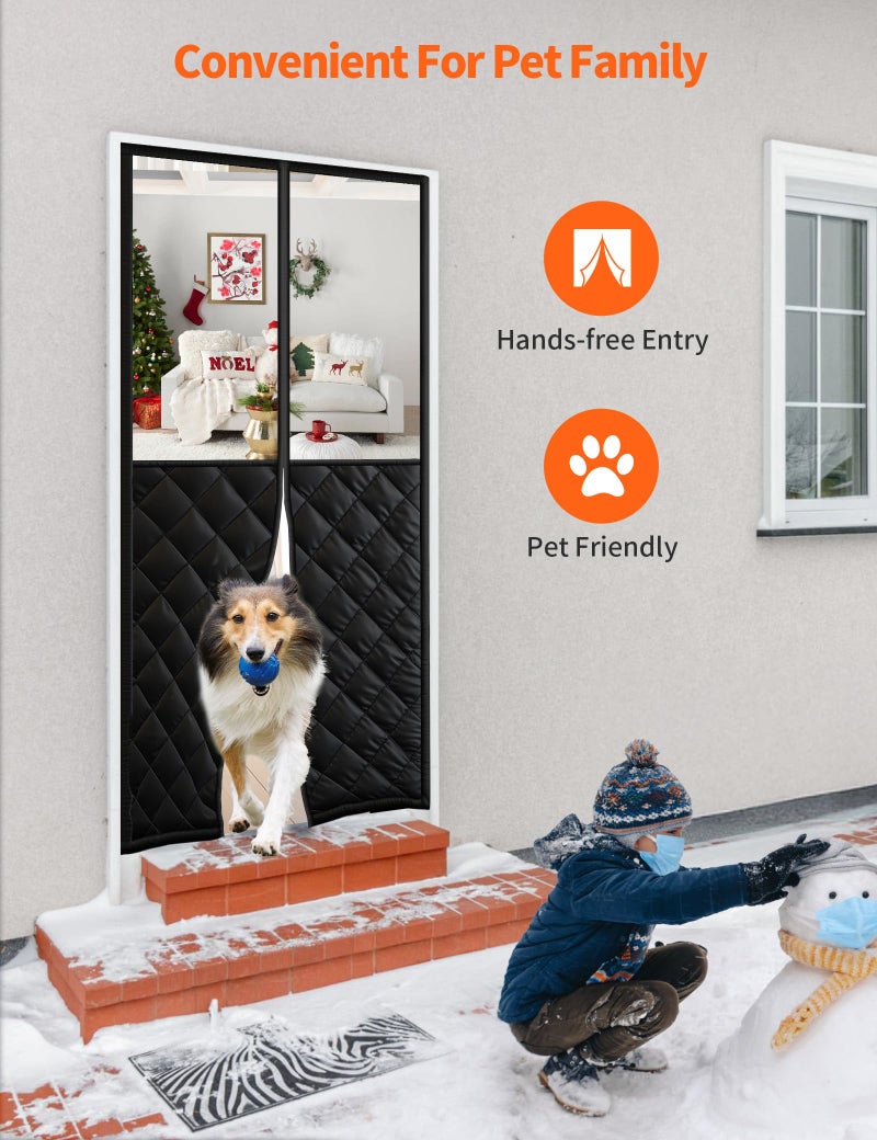 Homealexa Magnetic Thermal Insulated Door Curtain for 36"x 82" Doors, Visible Door Cover for Heat Insulation, Magnetic Closure Thick Blanket for Doorway to Keep Warm in Winter Cool in Summer - Image 5