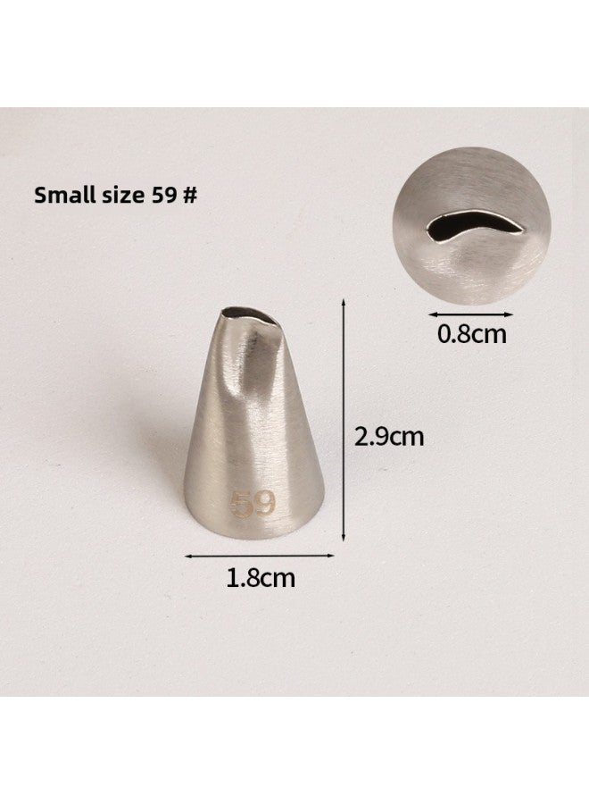 Stainless Steel Pastry Nozzle Korean Style Pastry Milking Oil Rose Cake Cream Cream Petal Skirt Pastry Nozzle 104 Mouth-Specifications:59 - Image 1