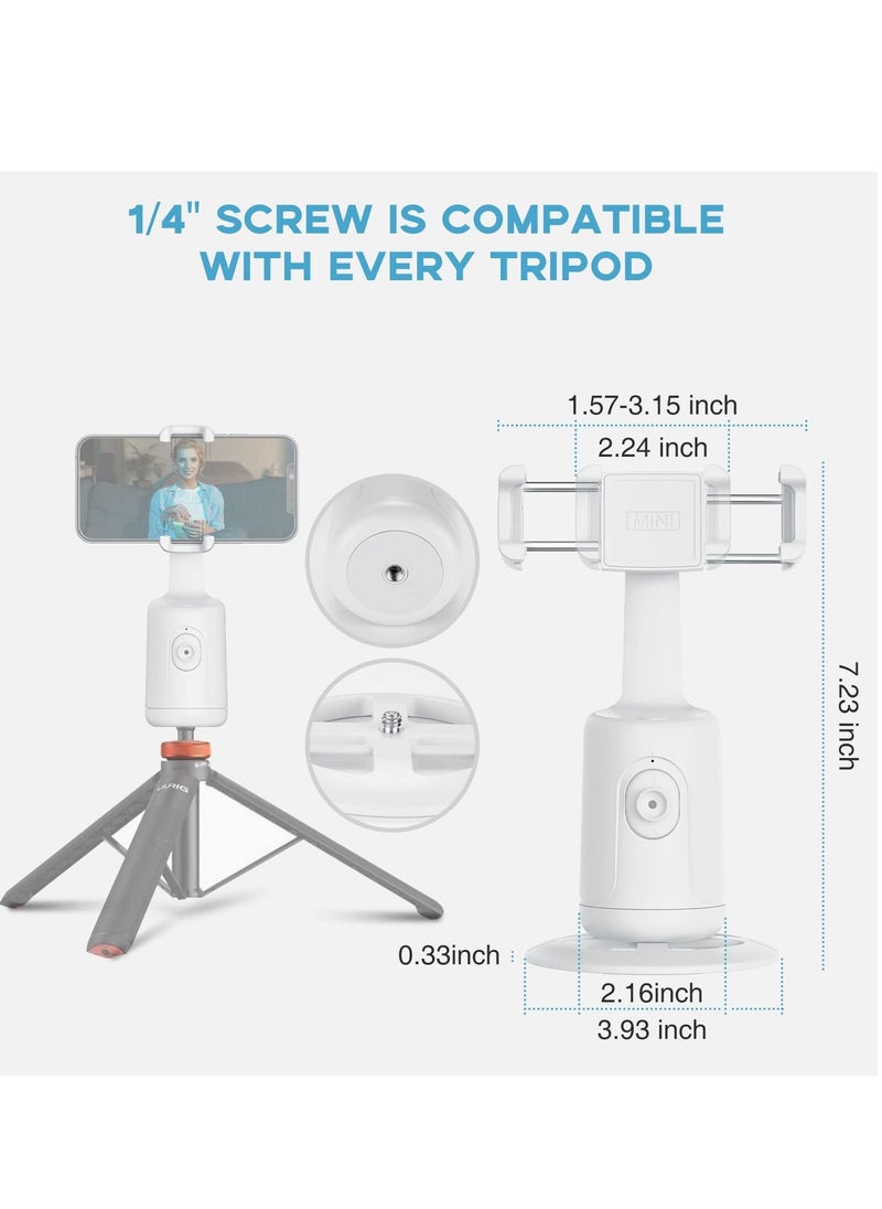 XVersion - Auto Face Tracking Tripod Mount, 360 Rotation Phone Camera Mount, Battery Operated Smart Shooting Holder for Live Vlog White - Image 1