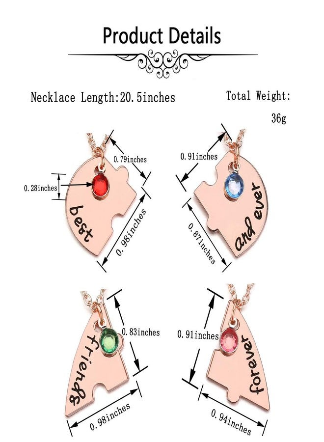 Jovivi Best Friends Forever and Ever Necklaces for 4 Alloy Heart Puzzle Pieces BBF Friendship Pendant Necklace Best Friends Jewelry - Image 5