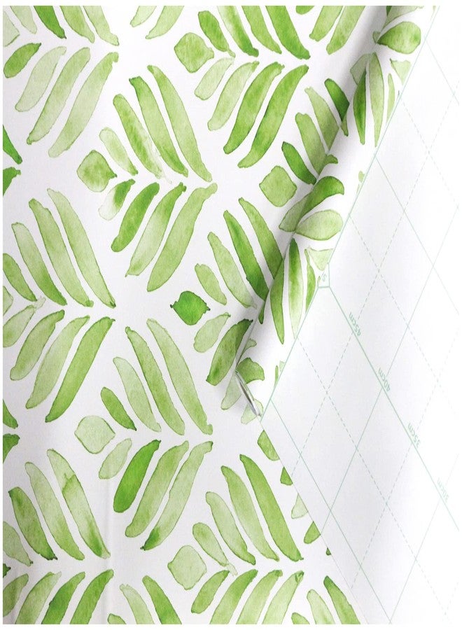 WY-BSO Drawer Shelf and Cabinet Liner, Peel and Stick Vinyl Film Decorative Shelf Liner for Bedroom Dresser Sticker (Green/White, 17.3 inch x 118 inch) - Image 4