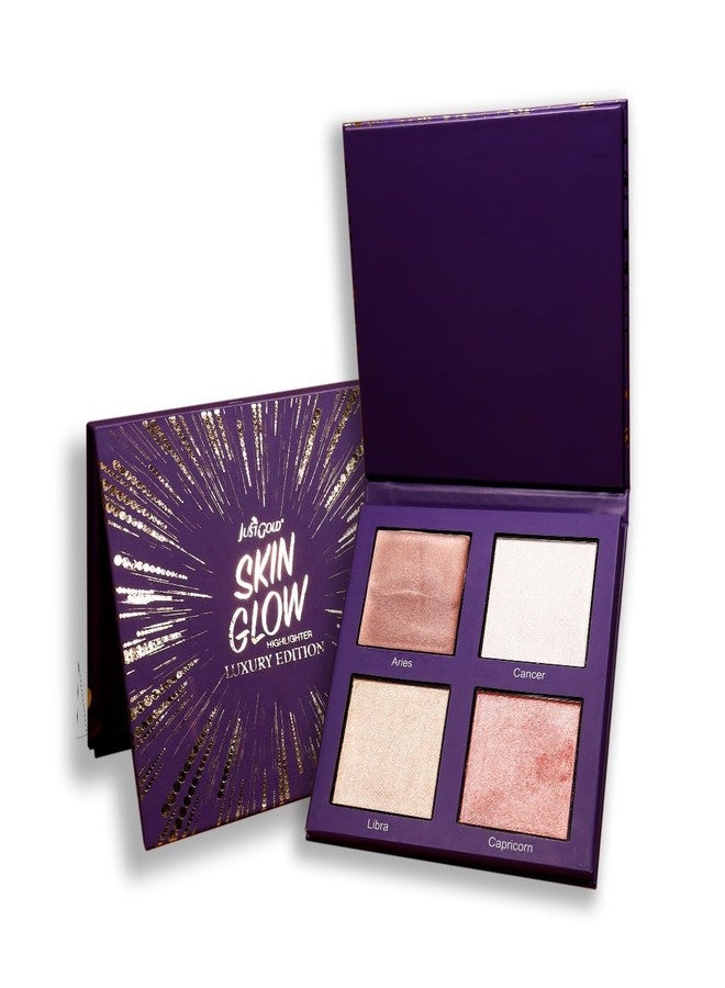 JUST GOLD JustGold Skin Glow ace Highlighter Palette with 4 Illuminating Glow Colour Long lasting Ultra Blendable Highly Pigmented Highlighter Palette for Makeup (9374 - Shade 02) (9374 - Shade 01) - Image 1
