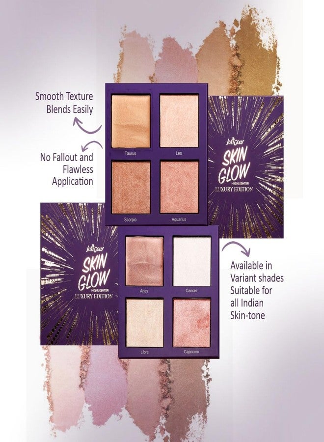 JUST GOLD JustGold Skin Glow ace Highlighter Palette with 4 Illuminating Glow Colour Long lasting Ultra Blendable Highly Pigmented Highlighter Palette for Makeup (9374 - Shade 02) (9374 - Shade 01) - Image 2