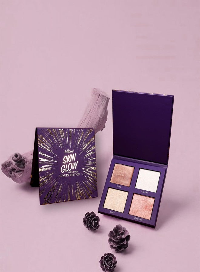 JUST GOLD JustGold Skin Glow ace Highlighter Palette with 4 Illuminating Glow Colour Long lasting Ultra Blendable Highly Pigmented Highlighter Palette for Makeup (9374 - Shade 02) (9374 - Shade 01) - Image 3