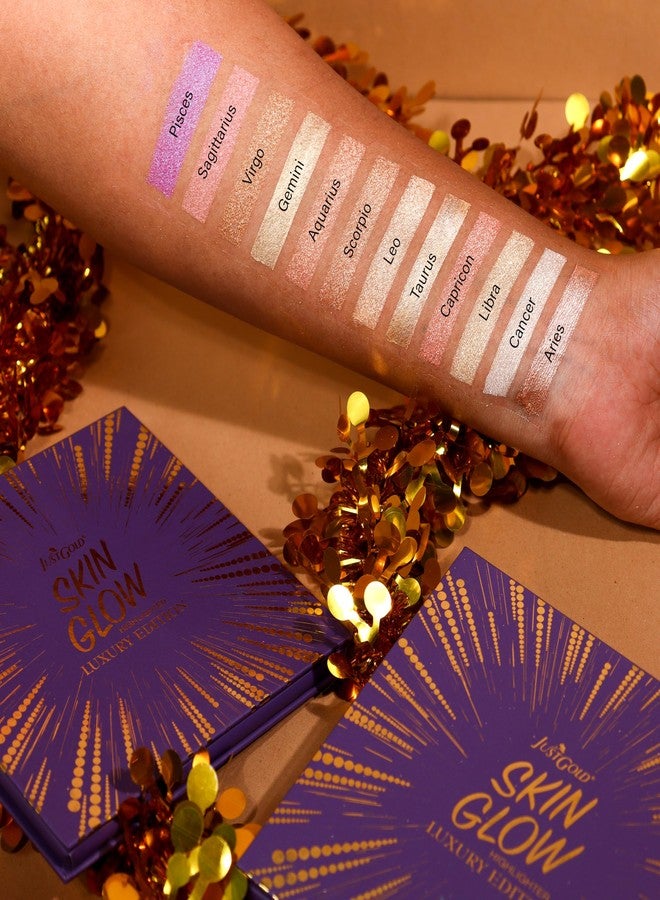 JUST GOLD JustGold Skin Glow ace Highlighter Palette with 4 Illuminating Glow Colour Long lasting Ultra Blendable Highly Pigmented Highlighter Palette for Makeup (9374 - Shade 02) (9374 - Shade 01) - Image 5