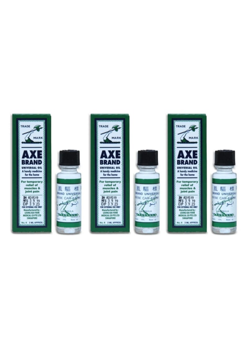 Axe 3 pieces Universal Temporary Light Oil for Muscles and Joints 3 ml - Image 3