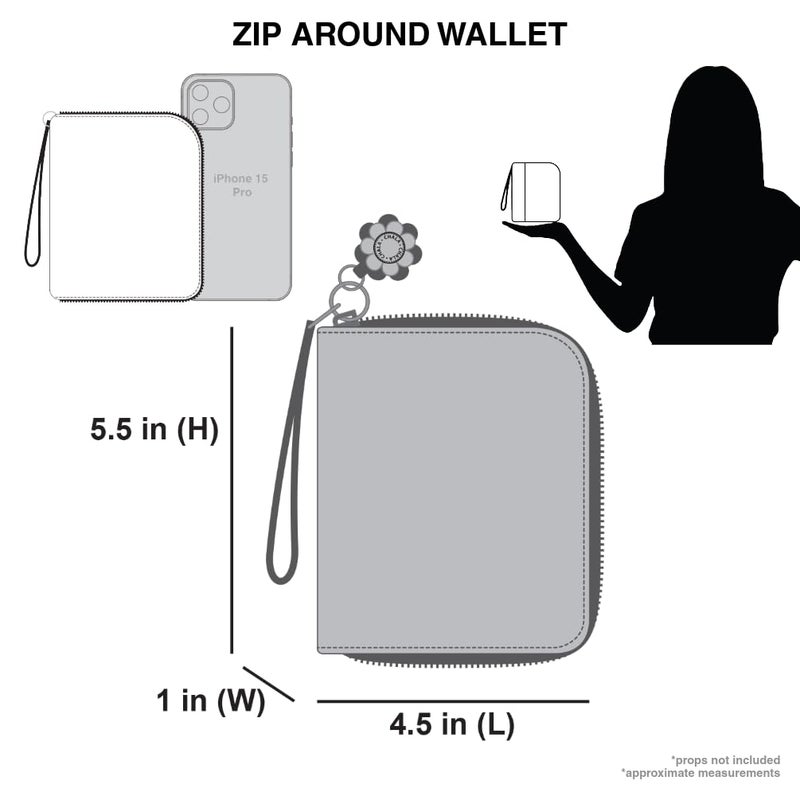 CHALA Zip Around Wallet, Wristlet, 8 Credit Card Slots, Sturdy Pu Leather - Wiener Dog Scooter - Indigo - Image 3