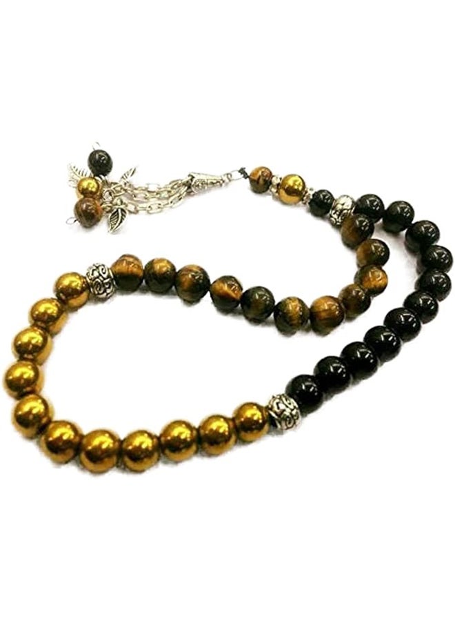 A special 33 beads Rosary with 3 kinds of gemstones , handmade  For Unisex
