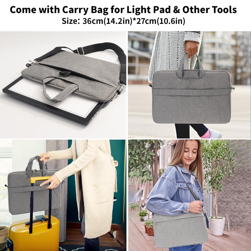 TOHETO A4 Light Board with Bag for Diamond Painting, Super Bright Magnetic Light Pad with Side Buttons, Lightbox for Tracing and Drawing, Corded Light Table for Sketching, Weeding Vinyl (Black) - Image 2