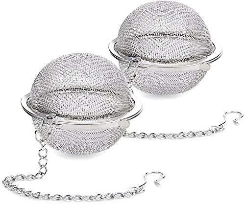 SHIDHMI 2Pcs Reusable Stainless Steel Tea Infuser for Loose Leaf Tea | Durable Chai Strainer with Handle | Easy-to-Clean Tea Steeper for Green Tea, Herbal Tea & Chai Brewing Infuser Ball Medium - Image 1