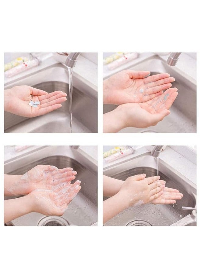 VAUGHN Portable Disposable Paper Soap Confetti Cleaning Washing Hand Bath Toiletry Paper Soap Sheets Petals Soap Flakes for Kitchen Toilet Outdoor Hiking, (2 BOX) (PINK BLUE 100 PCS) - Image 3