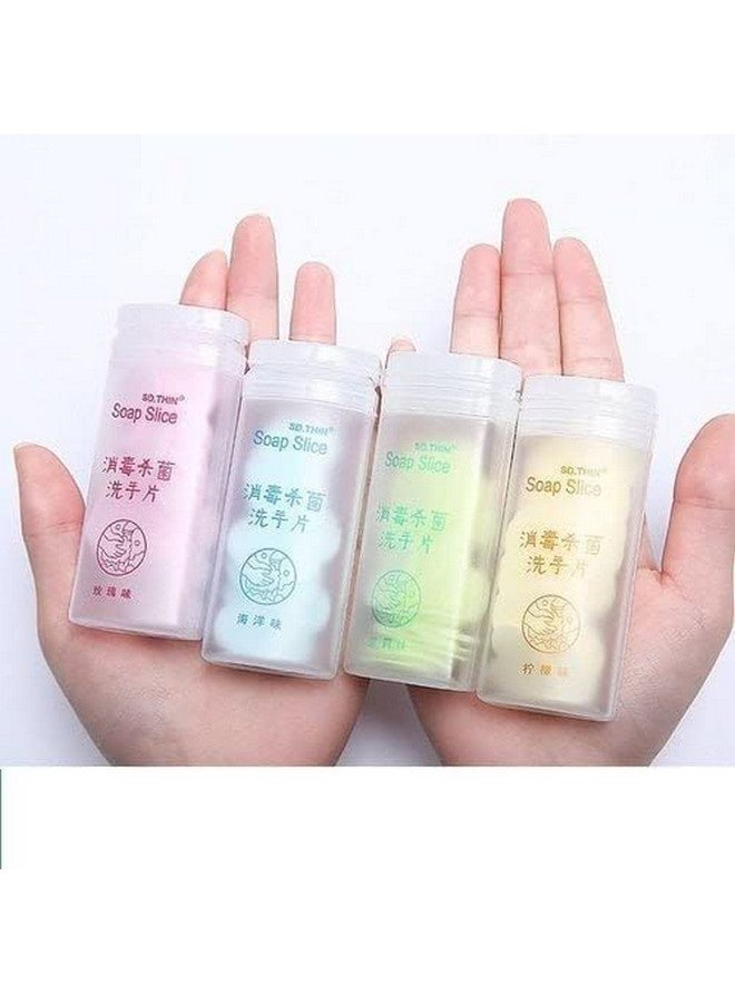 VAUGHN Portable Disposable Paper Soap Confetti Cleaning Washing Hand Bath Toiletry Paper Soap Sheets Petals Soap Flakes for Kitchen Toilet Outdoor Hiking, (2 BOX) (PINK BLUE 100 PCS) - Image 1