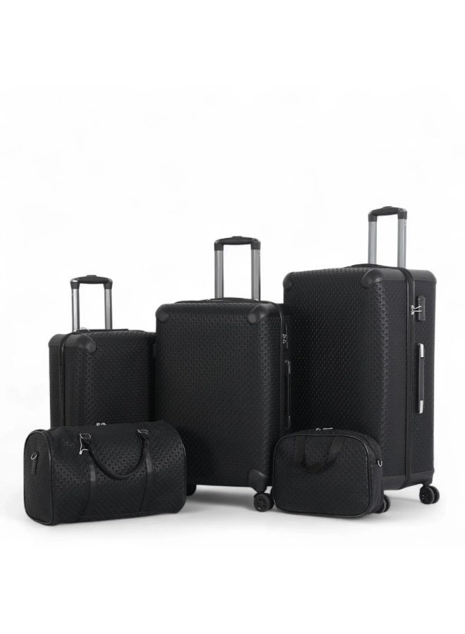 Aviator Luxury and secure 5-piece luggage set (3 trolleys + 2 handbags) with leather covering and shatterproof design - Image 1