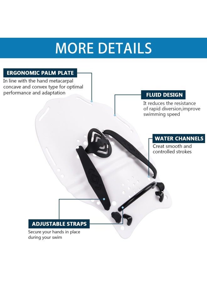 Hikeen Swim Paddle Hand for Adult and Junior, Swim Training Hand Paddles with Adjustable Straps, Swimming Hand Paddles for Training - Image 3