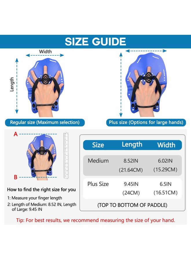 Hikeen Swim Paddle Hand for Adult and Junior, Swim Training Hand Paddles with Adjustable Straps, Swimming Hand Paddles for Training - Image 2