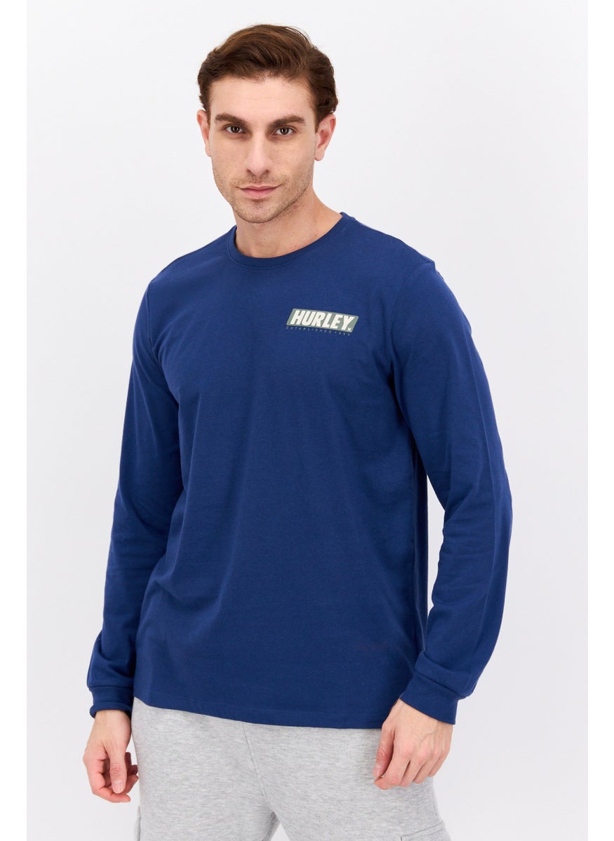 Hurley - Men Sportswear Fit Brand Logo Training T-Shirt, Navy Combo - Image 1