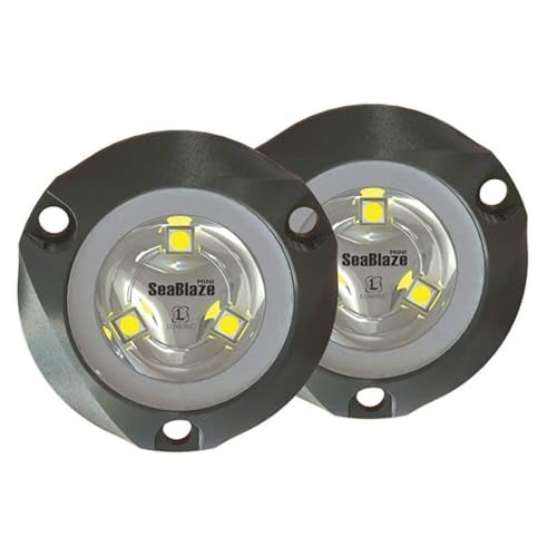 Lumitec 101245 SeaBlaze Mini Underwater LED Boat Lights 700 Lumens Marine Grade Fishing Dinghy Skiff Sold as a Pair Made in the USA White - Image 1