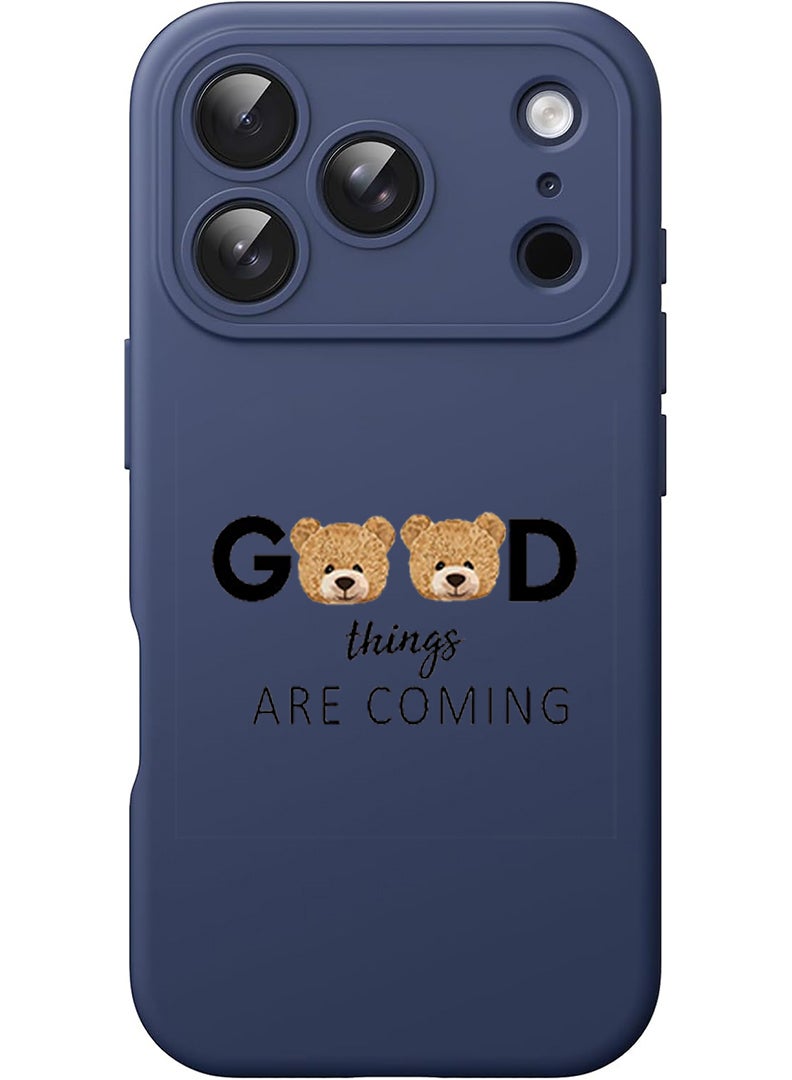 Theodor Protective Slim Fit Case Liquid Silicone Cover with Full Body Protection Anti-Scratch Shockproof Case For Apple iPhone 17 Pro Max (Blue) Good thingsa are coming - Image 1