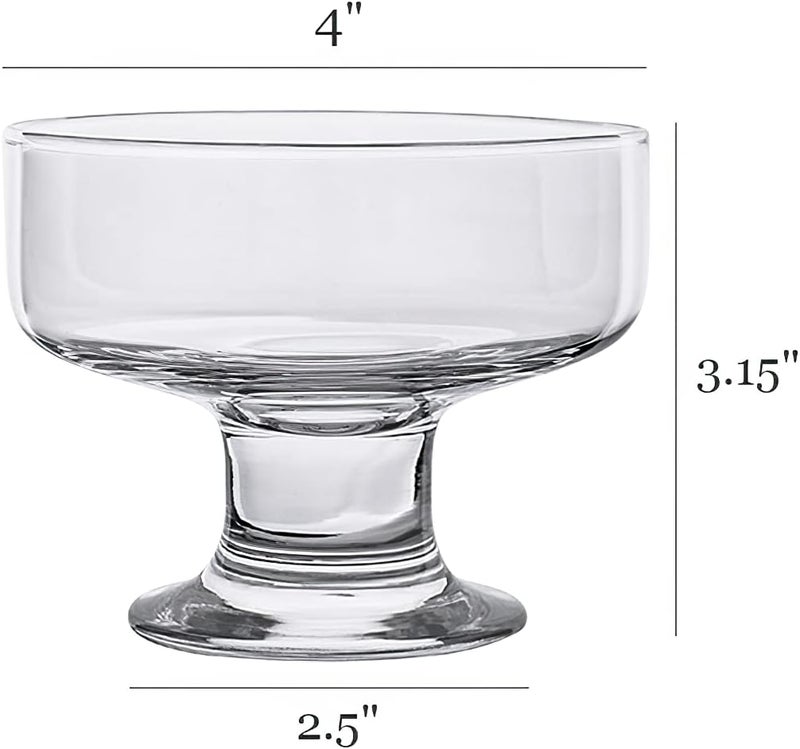 Kingrol 6 Pack Crystal Glass Dessert Bowls, 6.5 oz for Ice Cream, Fruit, Pudding, Snack, Cereal, Nuts - Premium Serving Dishes, Mini Trifle Bowl - Image 2