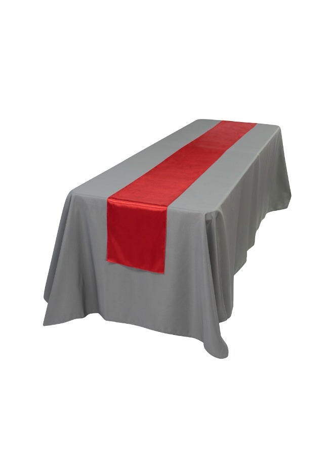 Restaurantware Table Tek 12 x 108 Inch Table Runners, 10 Satin Long Table Runners - Machine Washable, Decorative, Red Polyester Party Table Runners, For Weddings And Events, - Image 2