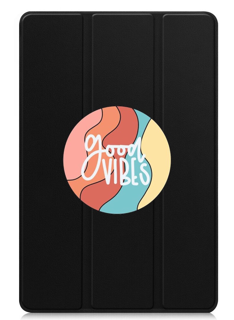 Theodor Protective Flip Case For Apple iPad Pro 13 (2024) With Trifold Stand Auto Wake Sleep Shockproof Cover Good vibes (2) - Image 1