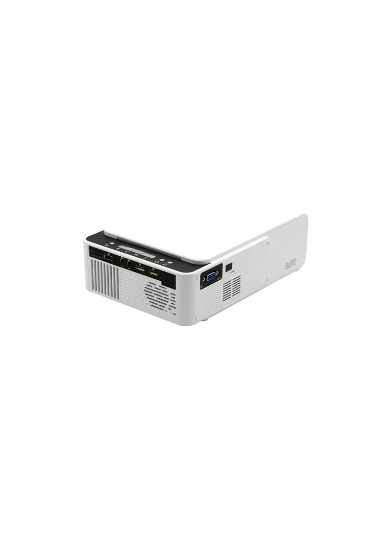 ماركة غير محددة - جهاز عرض LED بدقة 1080p كامل مع واي فاي ومشغل يوتيوب مدمج - بروجكتور محمول صغير مع منافذ HDMI، VGA، AV، USB ودعم Miracast - إضاءة 3200 لومن - Image 1