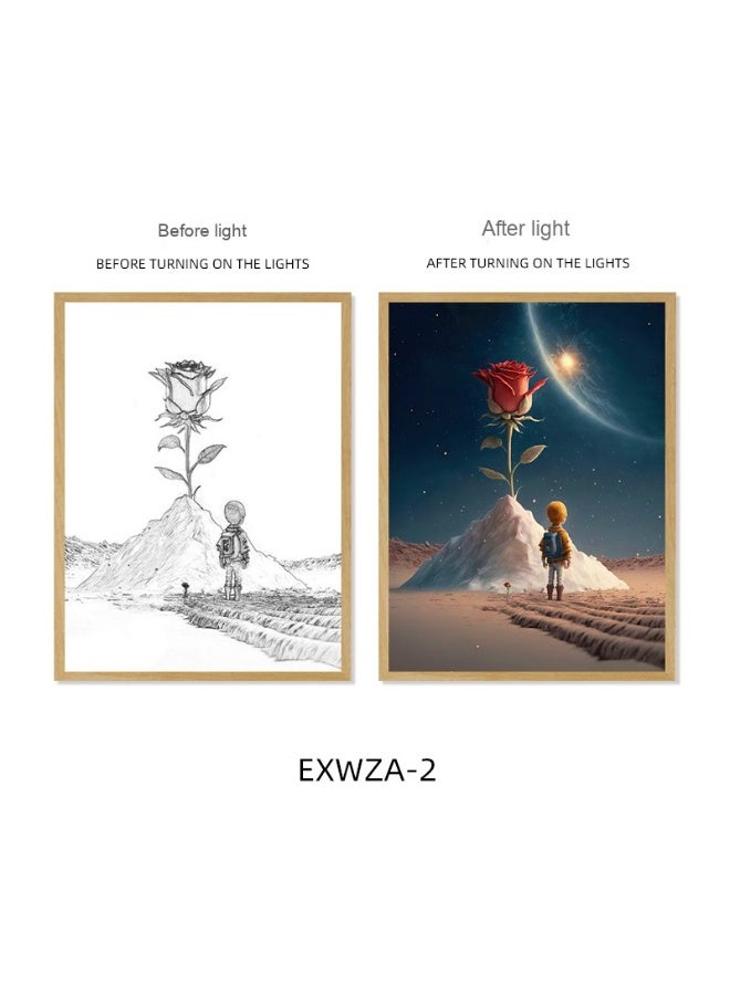 آنا ثلاثة ألوان 8 إنش مصباح ديكور لمسي بدون أسلاك مع تغيير اللون - Image 1