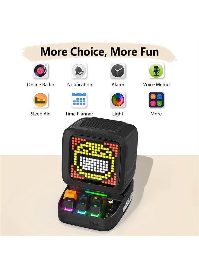 Divoom Ditoo Retro Pixel Art Game Bluetooth Speaker with 16X16 LED App Controlled Front Screen (Black)  - Image 5