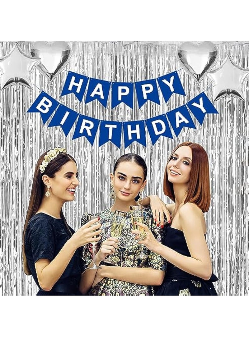 Arabest زينة عيد الميلاد للرجال، زينة حفلة عيد ميلاد زرقاء له ولها وللرجال والنساء والأولاد والبنات، بالونات عيد ميلاد سعيدة لتزيين الحفلات تناسب 16 20 21 22 25 30 35 40 50 60 70 - Image 4