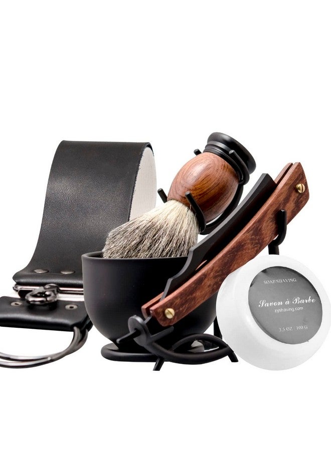 Grandslam Randslam Shaving Straight Razor Kit Steel Cutthroat Straight Razor With Leather Strop Shaving Brush Stainless Steel Shaving Bowl And Stand Shaving Soap Gift For Men - Image 2