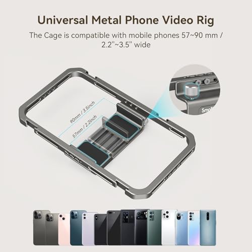 SmallRig Universal Phone Cage, Smartphone Video Rig Kit with Handles, Handheld Filmmaking Vlogging Case Stabilizer for Videomaker, for iPhone 17/16/15 for Samsung for Pixel and Other Android Phones - Image 3