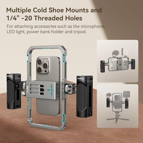 SmallRig Universal Phone Cage, Smartphone Video Rig Kit with Handles, Handheld Filmmaking Vlogging Case Stabilizer for Videomaker, for iPhone 17/16/15 for Samsung for Pixel and Other Android Phones - Image 2