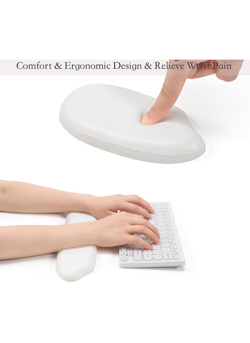 Excefore - Wrist Rest Set, Silicone Gel Keyboard and Mouse Wrist Pad Rest, Keyboard Wrist Rest Pad Cushion Support for Office, Gaming, Computer, Laptop and Mac, Pain Relief & Easy Typing - Image 1