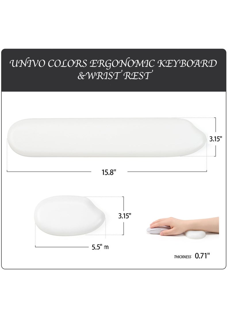 Excefore - Wrist Rest Set, Silicone Gel Keyboard and Mouse Wrist Pad Rest, Keyboard Wrist Rest Pad Cushion Support for Office, Gaming, Computer, Laptop and Mac, Pain Relief & Easy Typing - Image 1