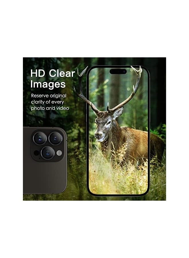 جي تيك واقي عدسة الكاميرا لهاتف iPhone 14 Pro مقاس 6.1 بوصة وiPhone 14 Pro Max مقاس 6.7 بوصة، غطاء حلقي فردي من الزجاج المقوى 9H، شفاف عالي الدقة، مجموعة واحدة (أسود فضائي) - Image 4