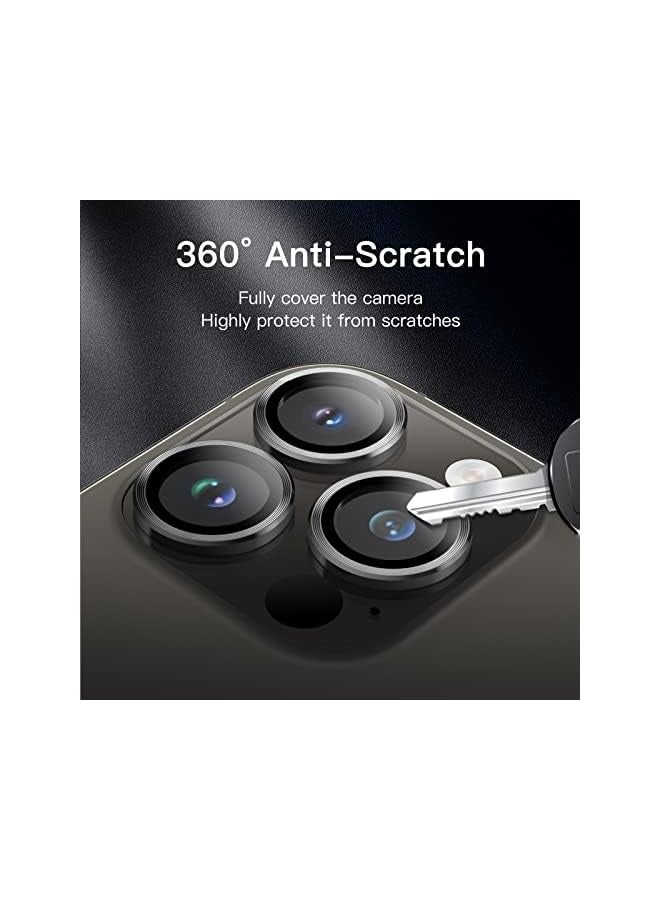 جي تيك واقي عدسة الكاميرا لهاتف iPhone 14 Pro مقاس 6.1 بوصة وiPhone 14 Pro Max مقاس 6.7 بوصة، غطاء حلقي فردي من الزجاج المقوى 9H، شفاف عالي الدقة، مجموعة واحدة (أسود فضائي) - Image 5