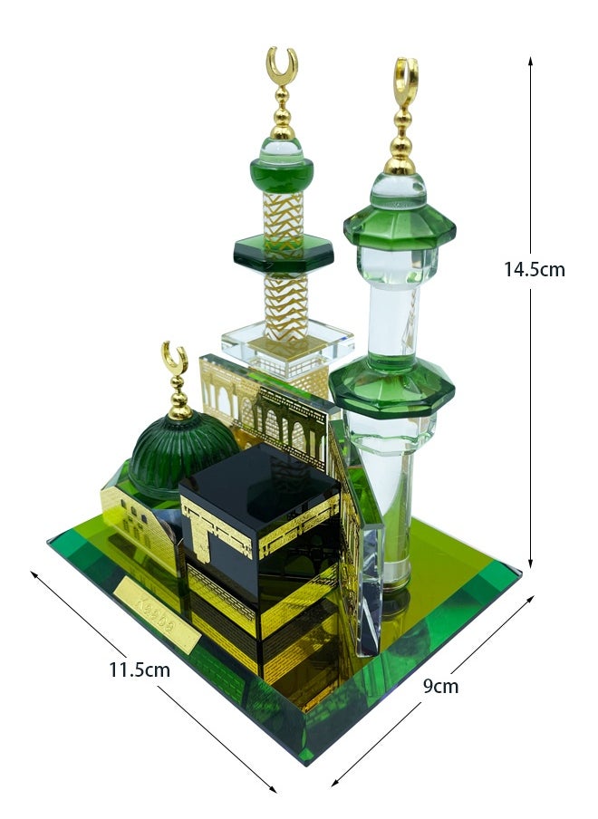 Generic - "Crystal-Embellished Saudi-Style Architectural Ornament: Sacred Kaaba & Prophet's Mosque Design - Islamic Pilgrimage Keepsake for Home Décor" - Image 1