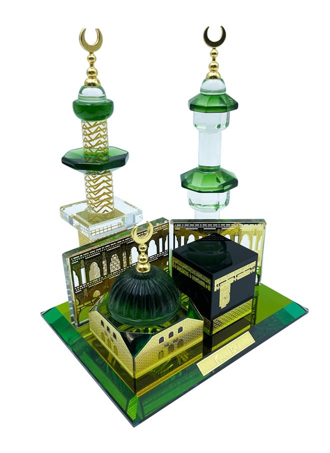Generic - "Crystal-Embellished Saudi-Style Architectural Ornament: Sacred Kaaba & Prophet's Mosque Design - Islamic Pilgrimage Keepsake for Home Décor" - Image 1