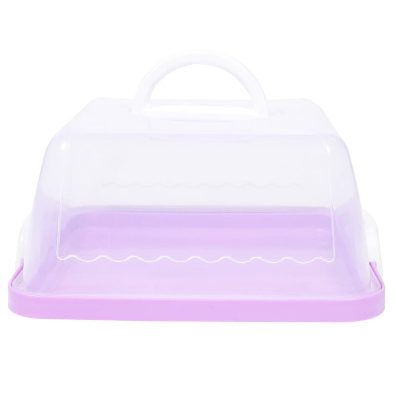 Square Cake Carrier Box 8 Inch Thick Plastic Handheld Container With Handle For Home And Party Use - Image 2