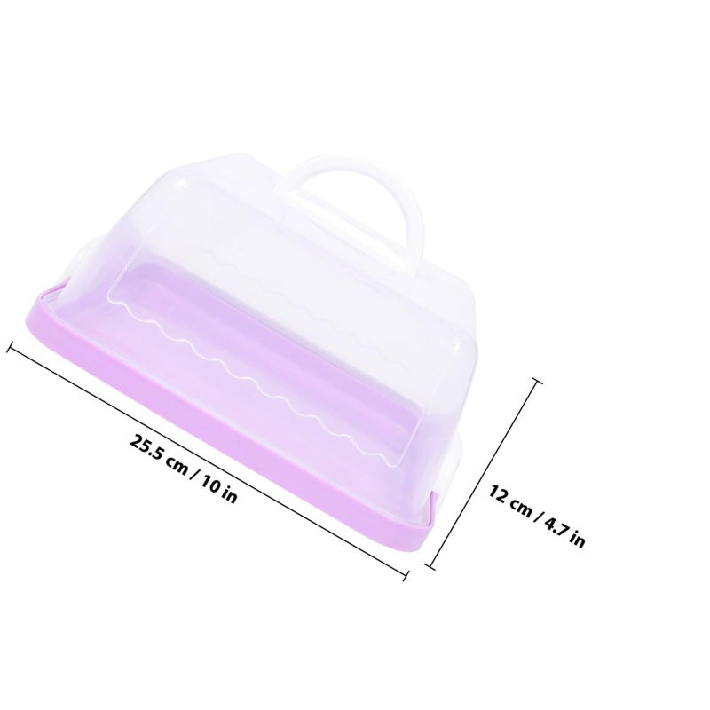 Square Cake Carrier Box 8 Inch Thick Plastic Handheld Container With Handle For Home And Party Use - Image 3