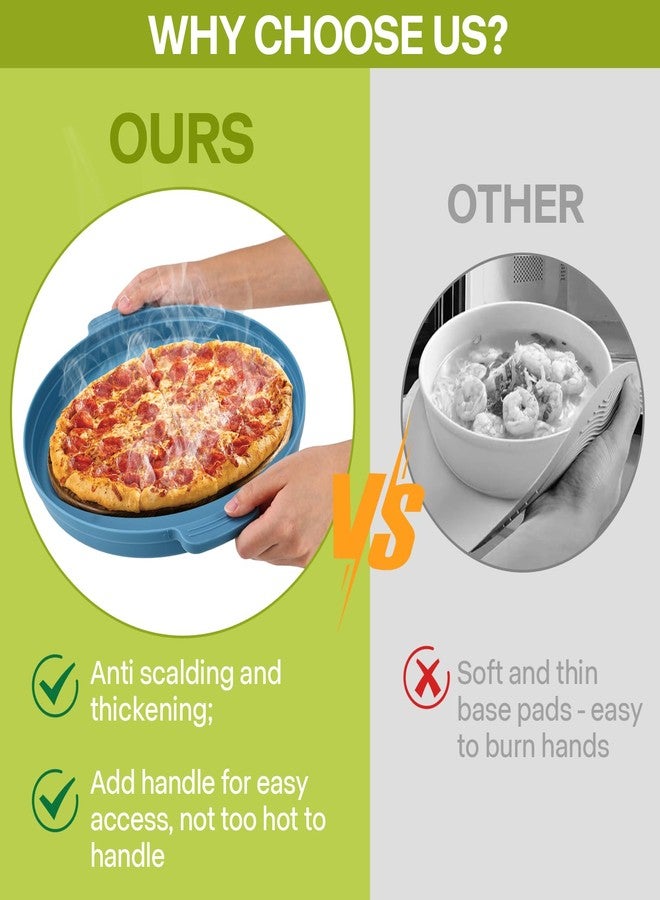 Saebume Microwave Food Splatter Cover & Base Mat,10.5 Inch Plastic & Silicone Vented Collapsible Guard Lid, Plate Holder & Kitchen Colander for Meal Prep - Image 3