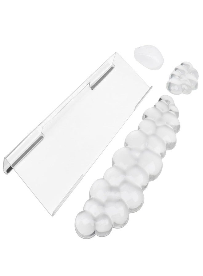 KEPUTAIER Acrylic Transparent Computer Keyboard Stand with Gel Cloud Keyboard and Mouse Wrist Rest, Ergonomic Tilting 3-in-1 Set, Relieves Painful Typing, for Office/Computer/Laptop/Gaming - Image 1