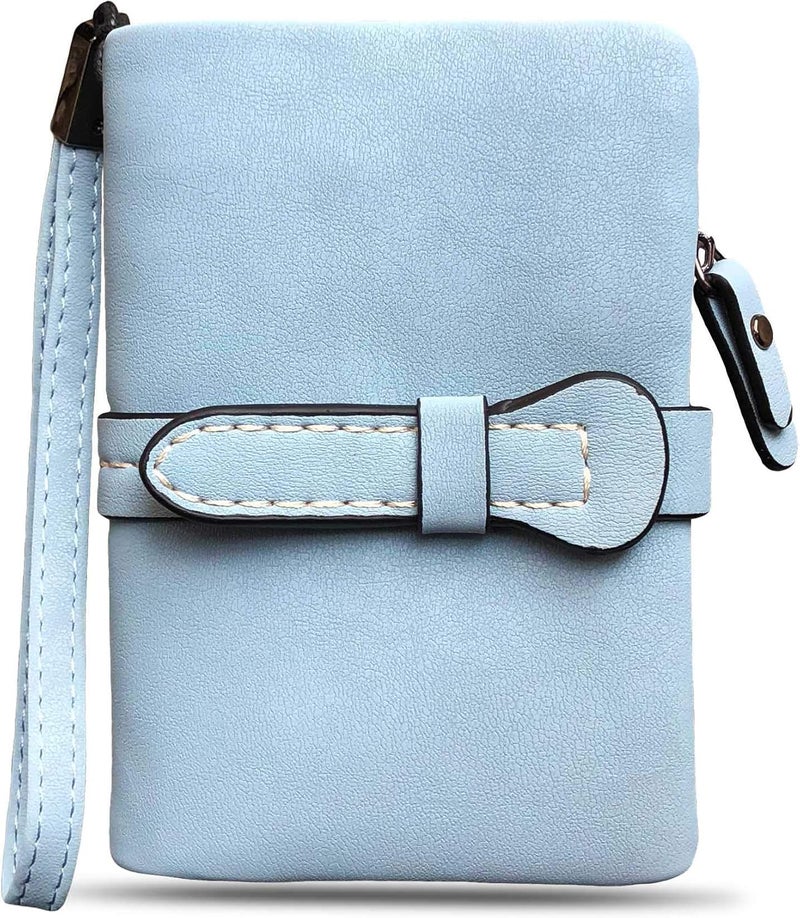 AOXONEL Women's Small Bifold Leather wallet Rfid blocking Ladies Wristlet with Card holder id window Coin Purse - Image 2